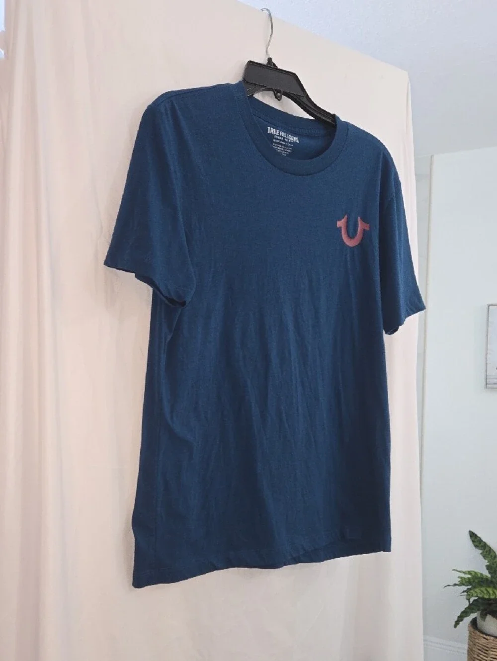 True Religion Dark Teal Short‑Sleeve Tee with Horseshoe Logo